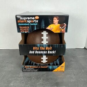 NIB Supreme Silent Sports Bounceback Football Toss Wall Bounces Back Game Size